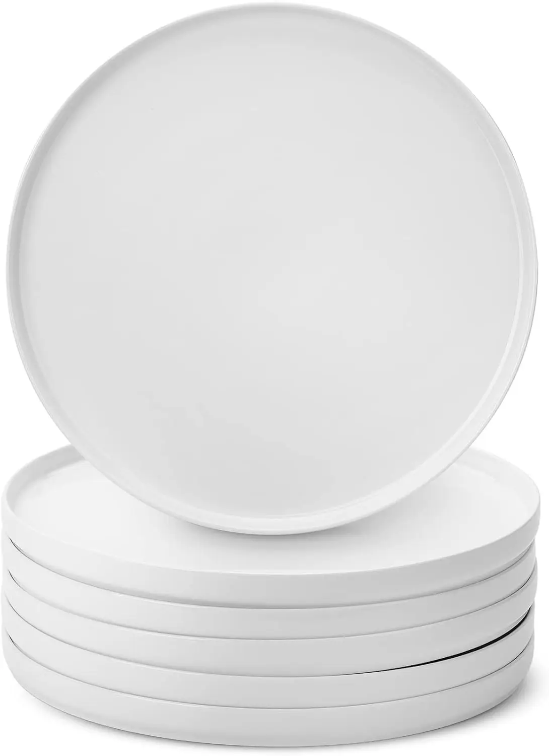 

BTaT- Porcelain White Dinner Plates, Set of 6, 10.6 inch, Salad Serving Modern Round Dishes, Smooth