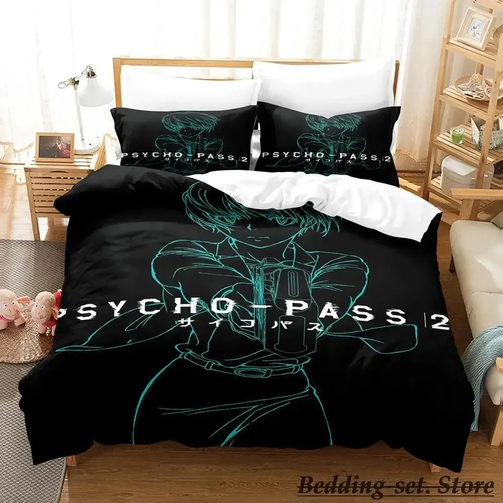 Psycho Pass Bedding Set Single Twin Full Queen King Size Bed Set Adult Kid Bedroom Duvetcover Sets Anime parure de lit Bed