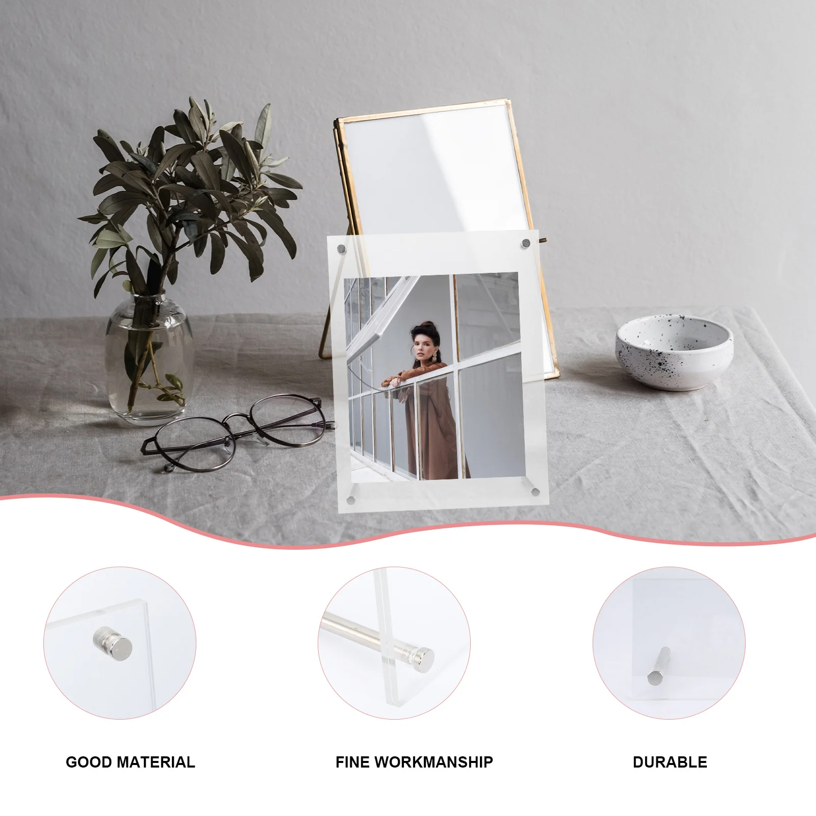 

Acrylic Photo Frame Desktop Decorative Certificate Stand Business License Holder Award Display Office Picture Support Indoor