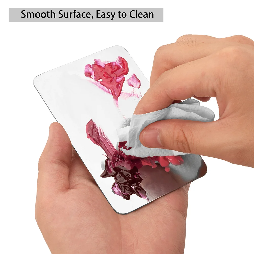 

1Set Smooth Flat Stainless Steel Makeup Plate with Spatula for DIY Skincare Cosmetics Pigment Blending Portable Compact Design