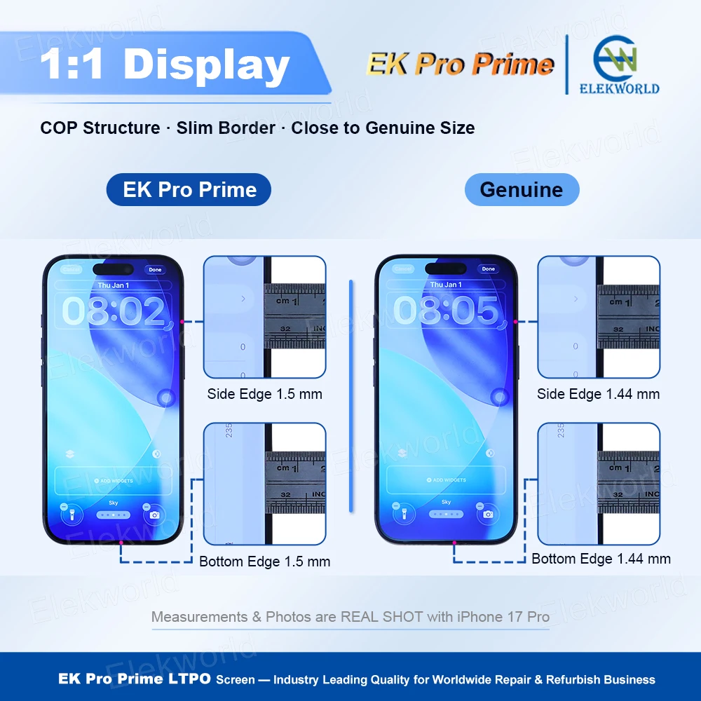 2 Stück EK Pro Soft OLED 120HZ für iPhone 16 17 13 Pro Max OLED-Display für iPhone 14 15 Pro Max Touch-Digitizer-Ersatzteil – Detail 5