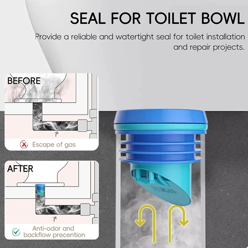 2PC Toilet Flanges Wax Rings With Prevent Backflow Valve -Thick Wax Bowl Ring Fits 3.2-4In Waste Lines Easy Installation