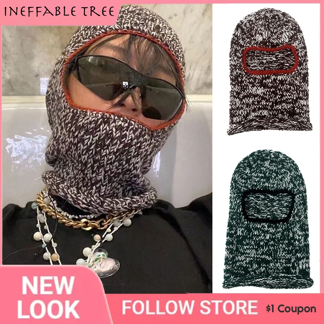 

Green Winter Skullies Beanies Hat Bib Men Warm Windproof Cap Women Wool Scarf Caps Balaclava Mask Gorras Bonnet Knitted Hats