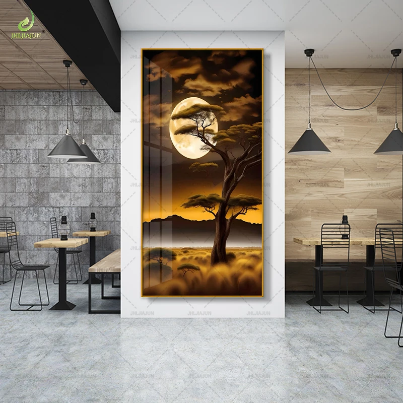 Modern style Tree with River Sunrise Nature Landscape Wall Mural Pictures Artwork Art Printing