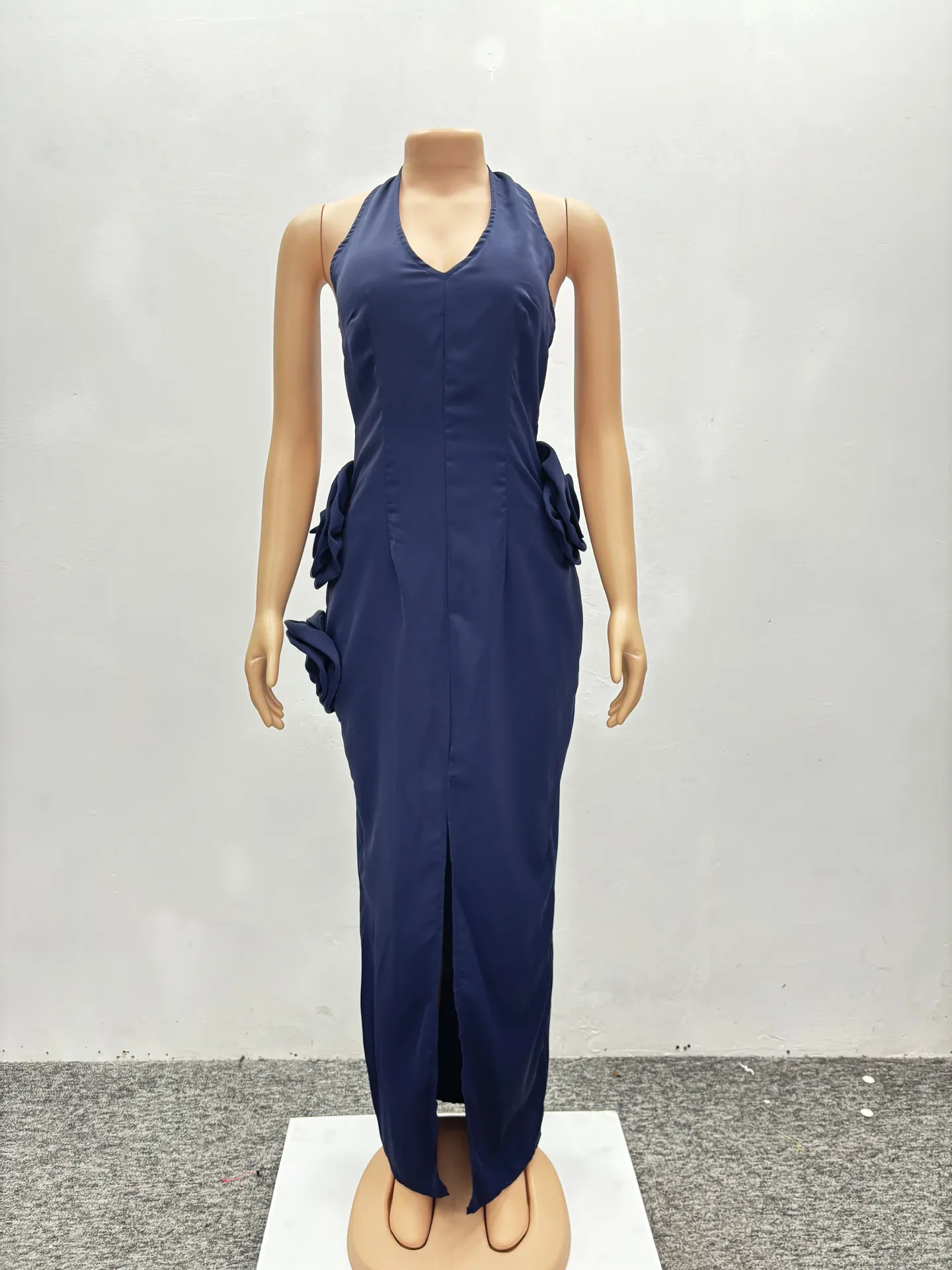 Irmã estrela moda sexy elegante estereoscópico flor dividir vestidos longos atacado boate festa temperamento vestidos de viagem