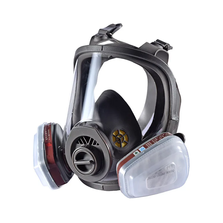 Two Connection Interface   Vapor Full Facepiece Painting Spraying Safety Face Mask