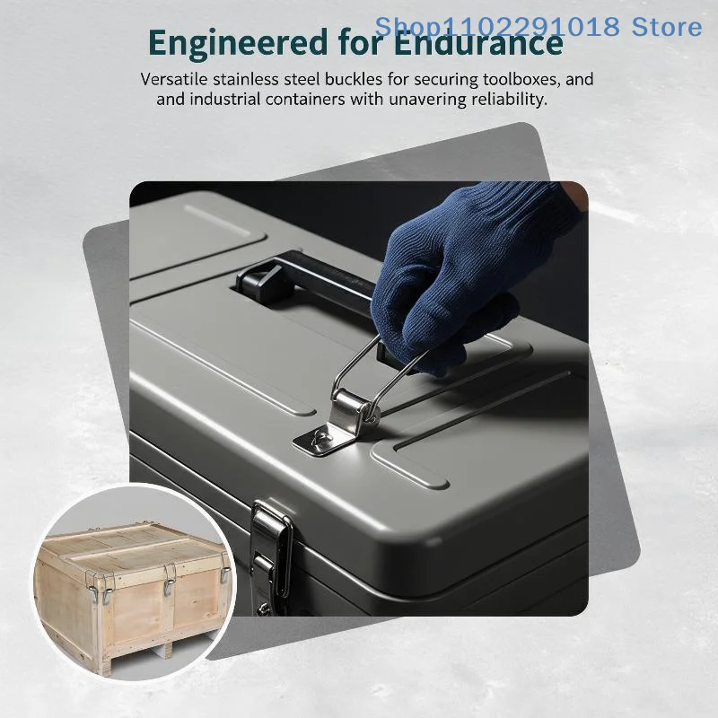 practicalToolbox Lock Stainless Steel Duckbill Spring Buckle Toggle Latch High Tension Secure Catch for Tool Chests Cabinets