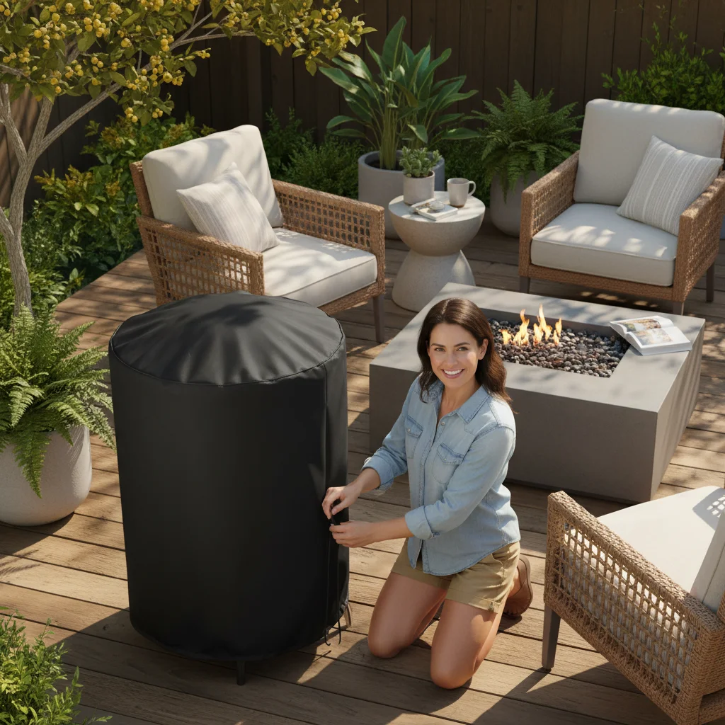 

Oxford Cloth Round Grill Cover Charcoal BBQ Smoker= Cover Round For Barbecue Wind-Resistant Waterproof Charcoal Grill Cover 2025