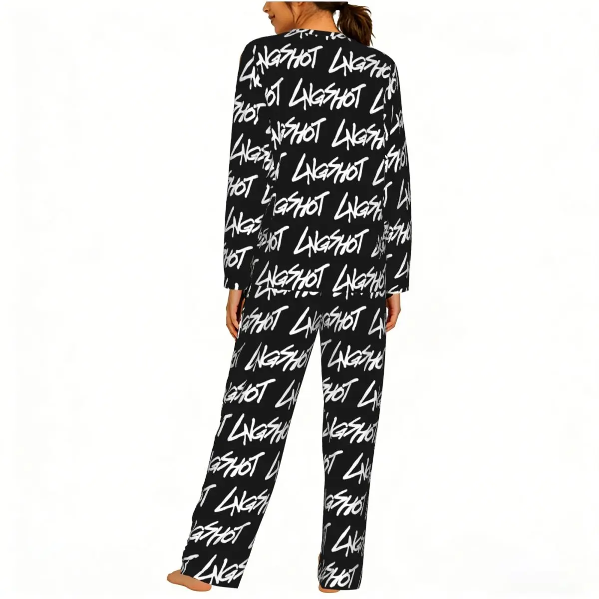 Vintage 4shoboiz Group LNGSHOT 7 Round Neck Long Sleeve Nightgowns for Sleeping Sleepshirts Women Loose Pajama Set Long Pants 3