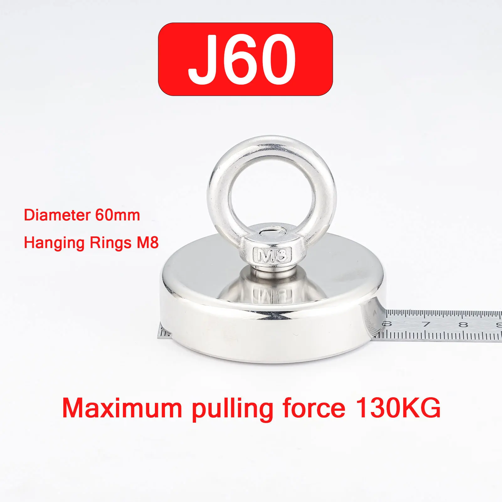 D60 Fishing Magnets Super Strong Heavy Duty Rare Earth Neodymium Magnet Hooks, Magnetic Hooks With Countersunk Hole Eyebolt