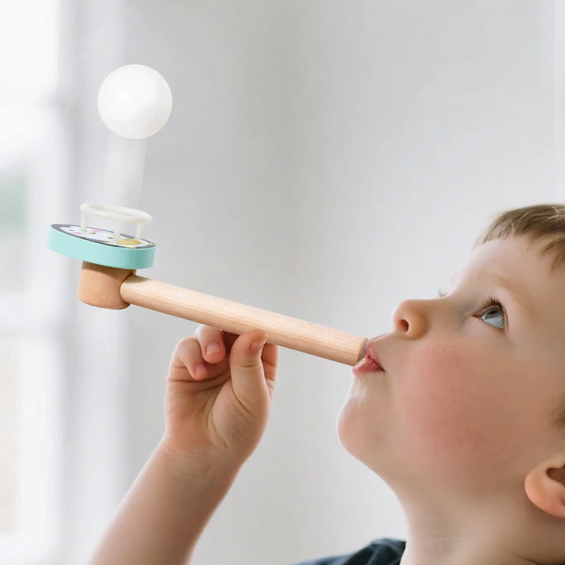 لعبة مونتيسوري التوازن الخشبي تهب اللعب تهب الأنابيب صفارات كرات اللعب تطوير الذكاء ألعاب ناعمة التعليم طفل صغير