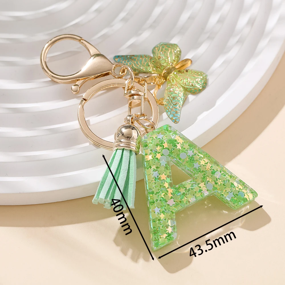 พวงกุญแจตัวอักษร A-Z สีเขียว ท - Resin Crafts บทวิจารณ์และราคา