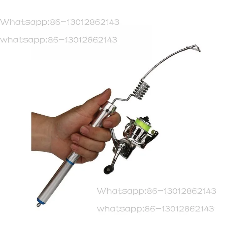 Mini Portable Metal Ultra Short Spring Fishing Rod Set For Ice Bridge Raft Boat Fishing Tackle