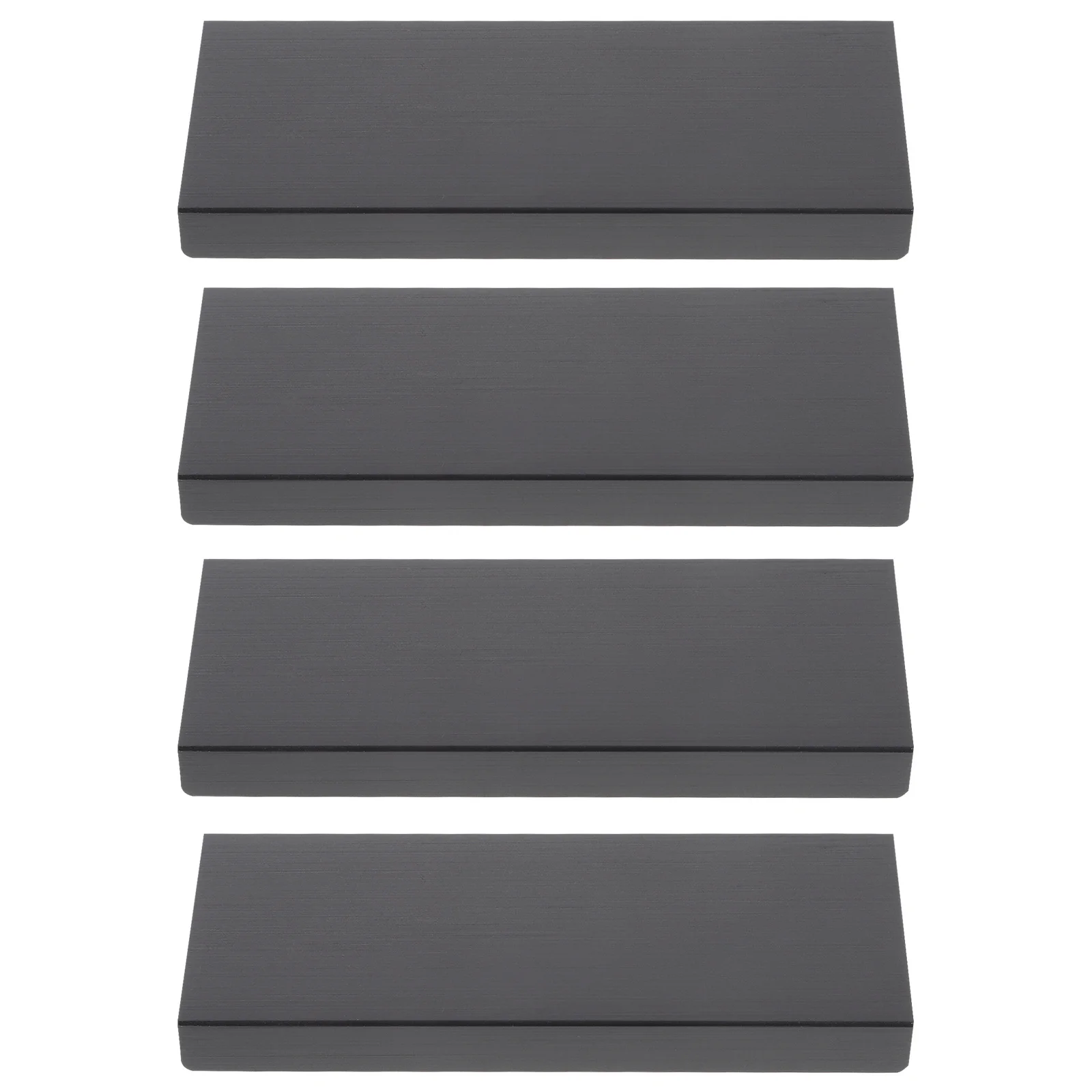 

4pcs Aluminum Alloy Cabinet Door Handle Invisible Handle Concealed Finger Pull Black Metal Furniture Drawer Pull For Kitchen