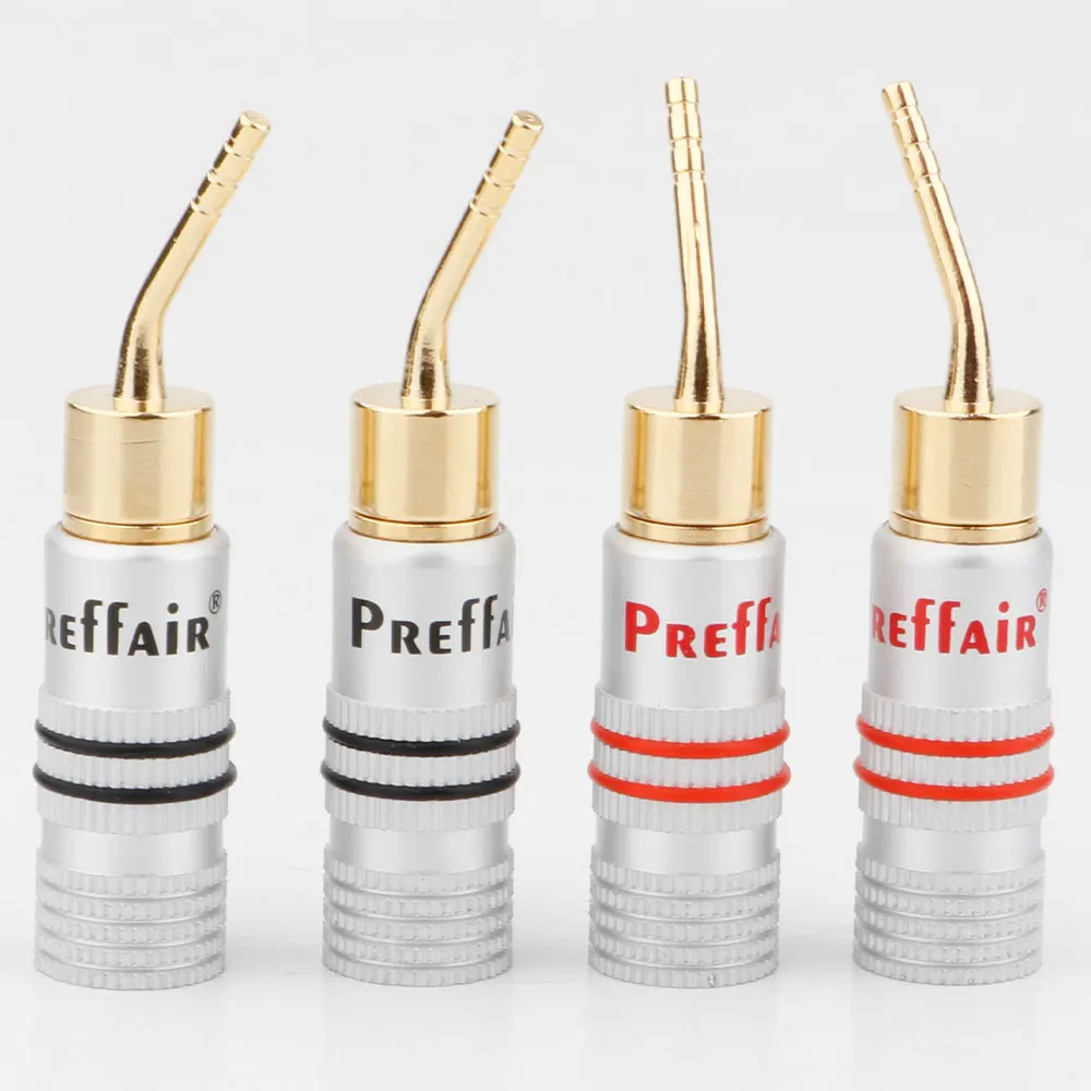 

Preffair 24K gold plating Banana Plug Speaker Pin Angel 2mm Banana Screw Lock Plug Connector