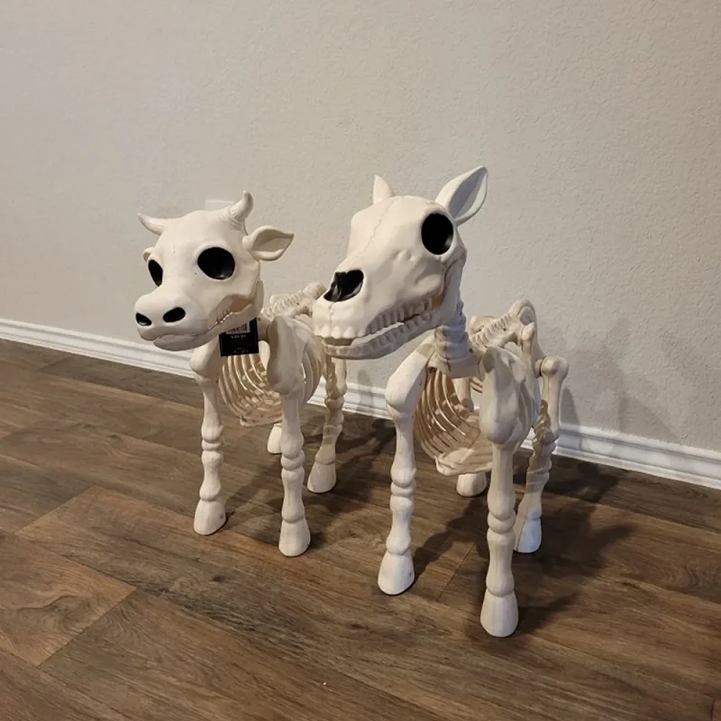 

Horse Skeleton Cattle Cow Skull Sculptures Figurines Halloween Party Prop Room Decor Bedroom Home Decoration Desk Accessories