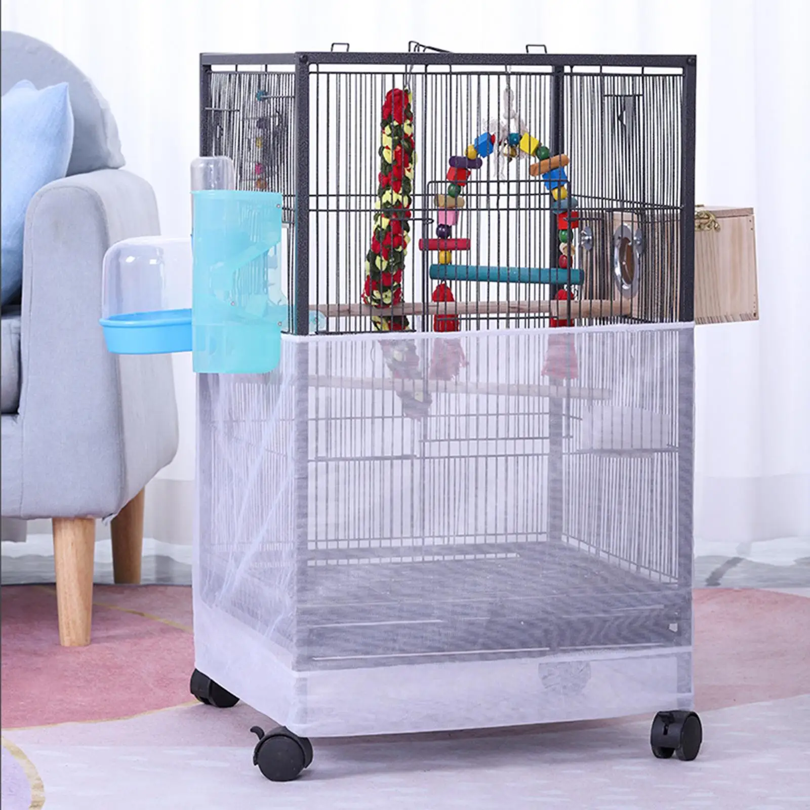 Funda elástica protectora para jaulas de pájaros – Malla lavable