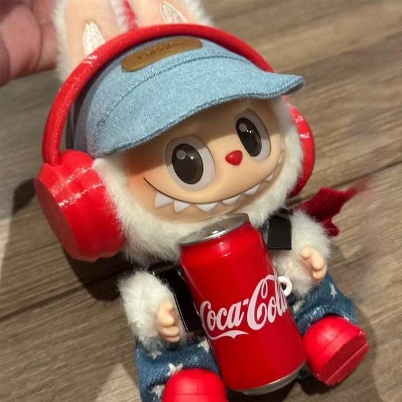 Para Labubu Coca-Cola, traje de muñeca de 17cm, ropa sorpresa de factor feliz, accesorios de muñeca de juguete, ropa de juego divertida para niños, ropa de muñeca de moda
