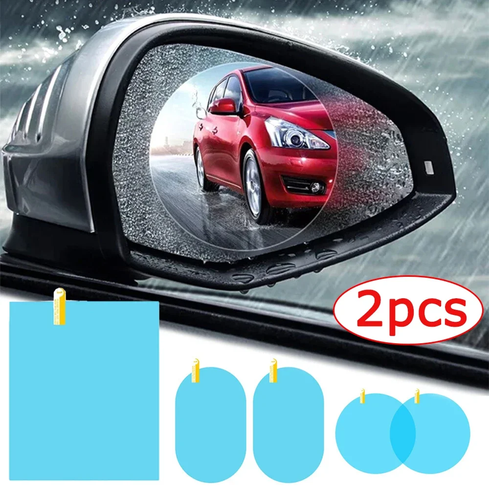 2Pcs Car Rearview Mirror Rain-proof Film Anti-Fog Clear Protective Films Car Window Rain Protector Waterproof Stickers