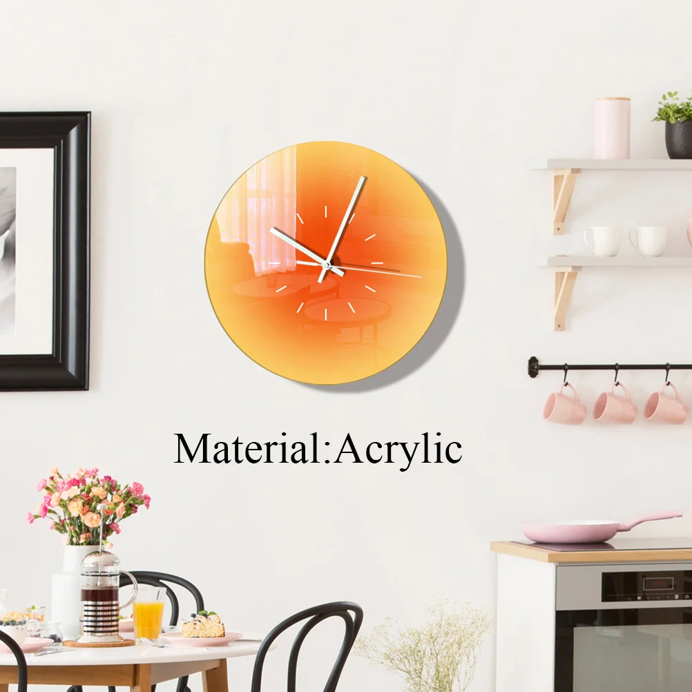 

Acrylic Wall Clock Round Desktop naments Three Dimensional Gradient Sunset Table Wall Hanging Dual Purpose Home Decor Bedroom