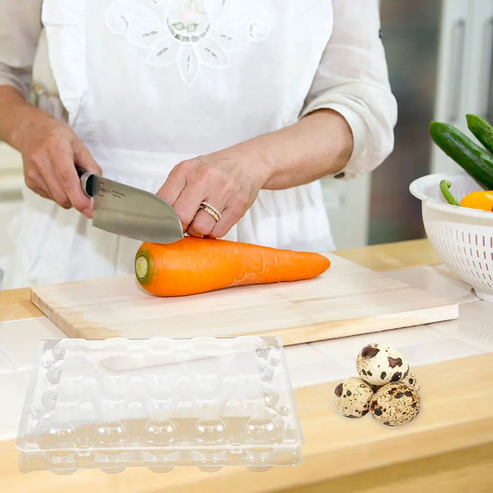 

20Pcs Quail Egg Gift Box Transparent Plastic Quail Egg Holder Reusable Clear Storage Tray Kitchen Container Storage Supply