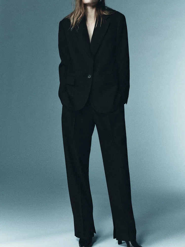 Zoete Faionable Casual 2025 Winter Nieuwe vrouwen Mix Fiber Geplooide Broek midden Taille Veelzijdige Ele Chinese Sle Kleding