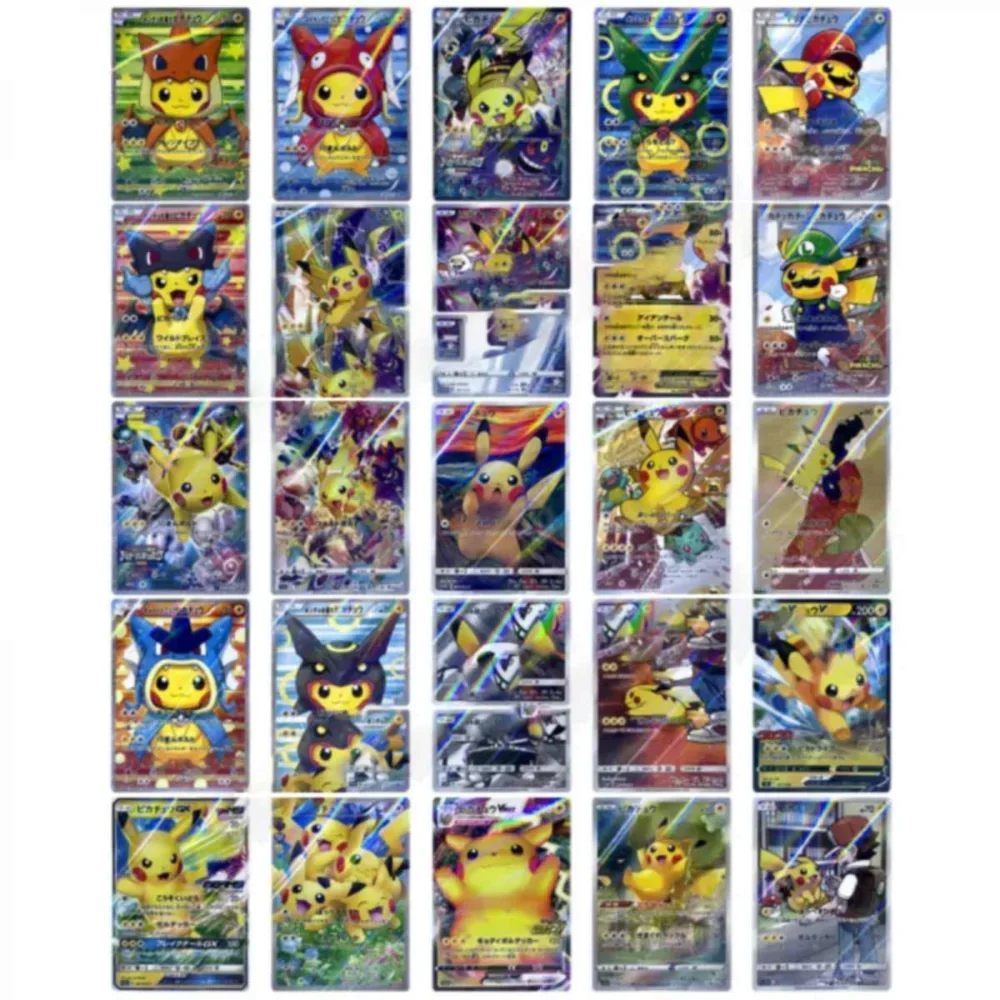 25 sztuk/zestaw Pokémon gra karty kolekcjonerskie Ptcg Diy japonia Mario Bros Pikachu gwiazda Flash karta laserowa kolekcjonerskie zabawki dla dzieci