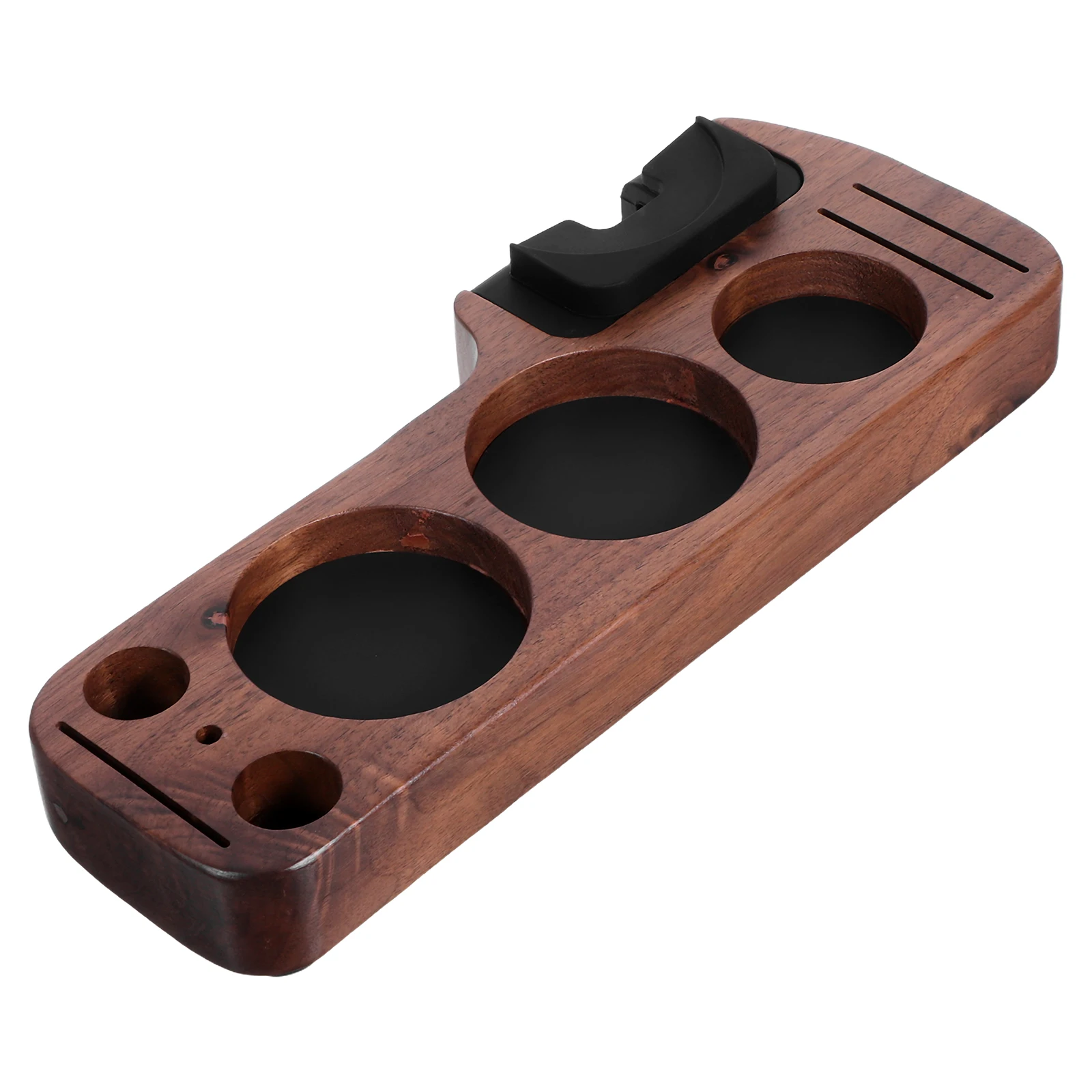 

Coffee Tamper Espresso Machine Handle Holder to Disassemble Walnut Base Powder Storage Tamping Station