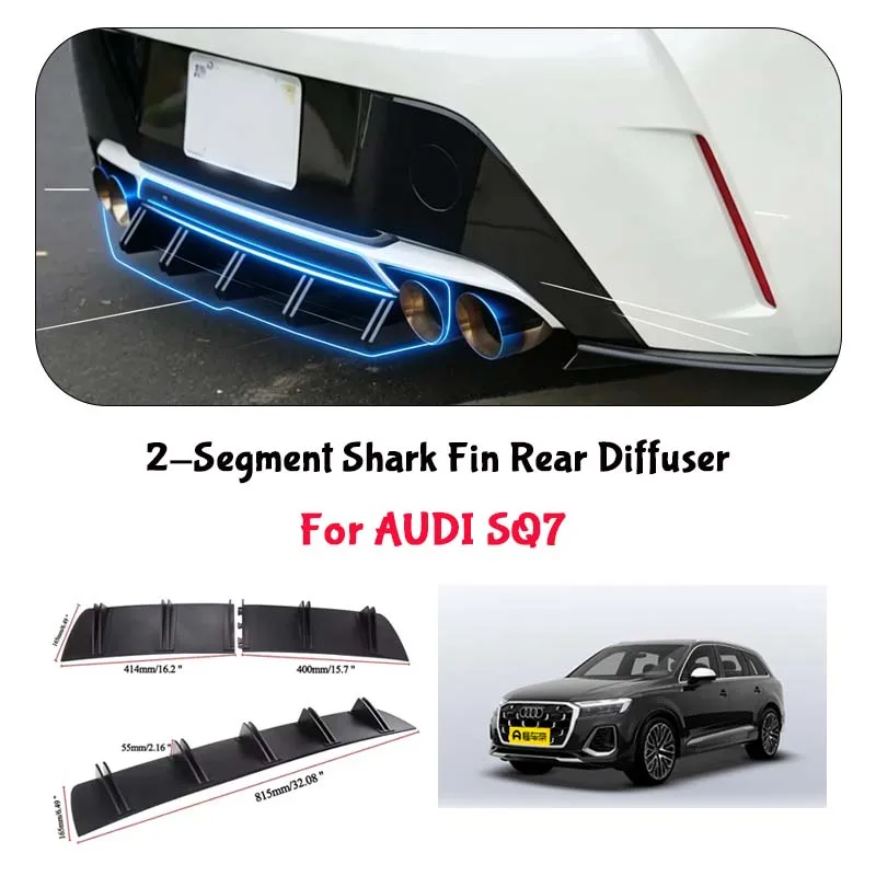 For AUDI SQ7 Shark Fin Rear Diffuser Split Chassis Spoiler Auto Aerodynamic Parts Aerodynamic Modification