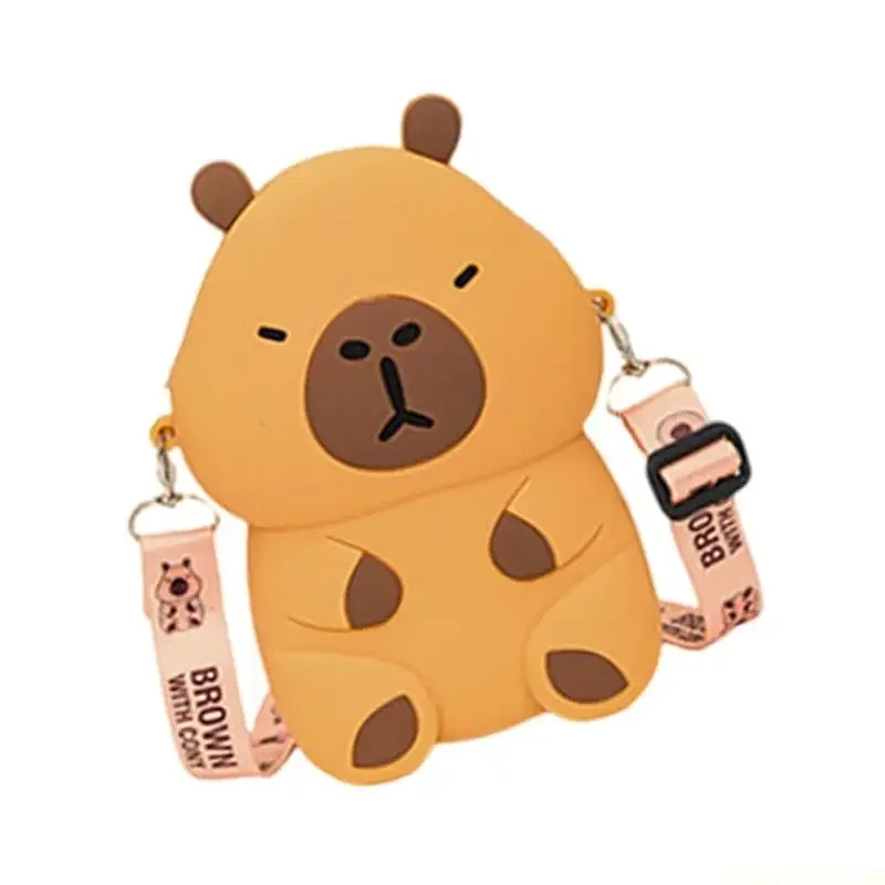 X90D Silicone Capybara Purse Crossbody Shoulder Bag for Kids and Animal Lover