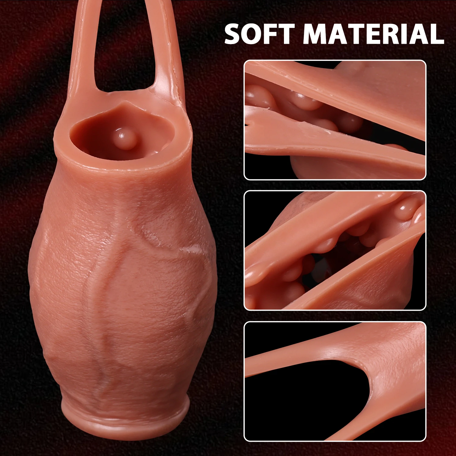 Skin Feeling Realistic Dildo Dick Pump Sleeve Enlargement Penis Covers Extender Men's Condoms Cock Ring Adult Sex Toy For Male