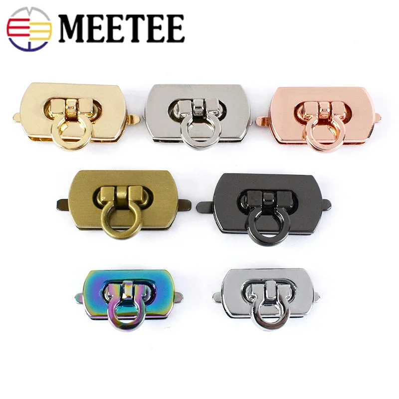 2/5/10Pcs Metal Twist Turn Lock Buckles 30x17/25x13mm Detachable HandBag Clasp Purse Belt Leather Craft DIY Hardware Accessories