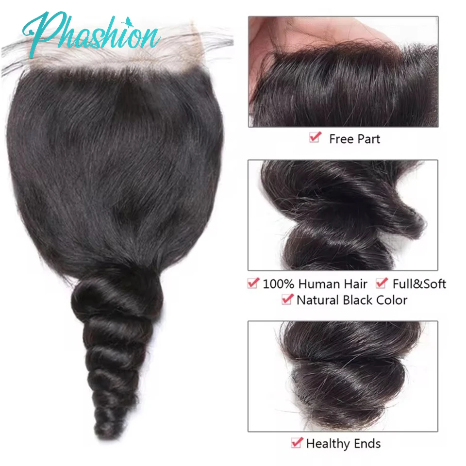 Phashion 26 28 Inch 6x6 Water/Deep/Loose Hd Transparent Lace Closure Straight/Body/Curly Deep Parting Brazilian Remy Human Hair