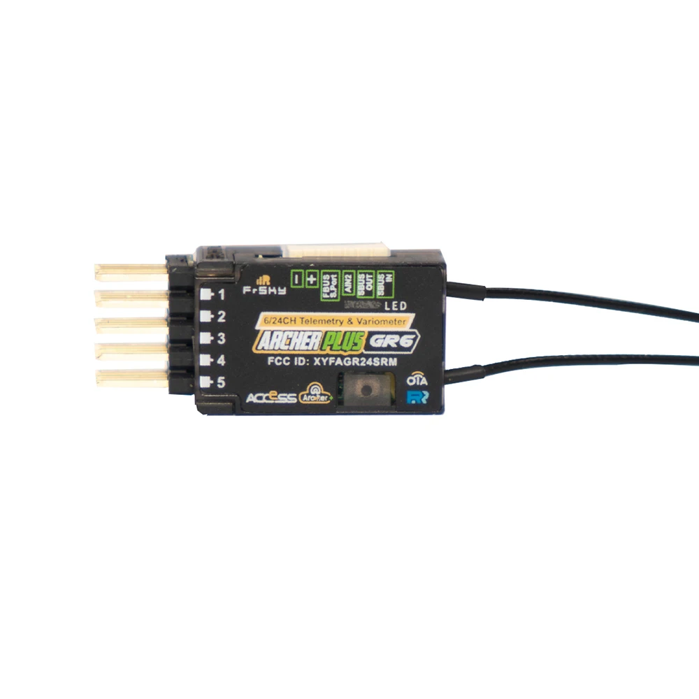 

FrSky ARCHER PLUS GR6 OTA 2.4GHz 6/24CH ACCESS S.Port/F.Port PWM SBUS Output Full Range Telemetry Receiver for RC Drone