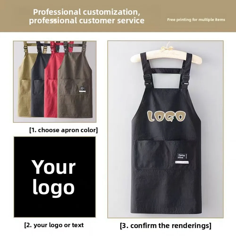 

Water Resistant Velvet Apron for Home Kitchen Dining Custom Printed Breathable Work Apron for Cooking and Baking