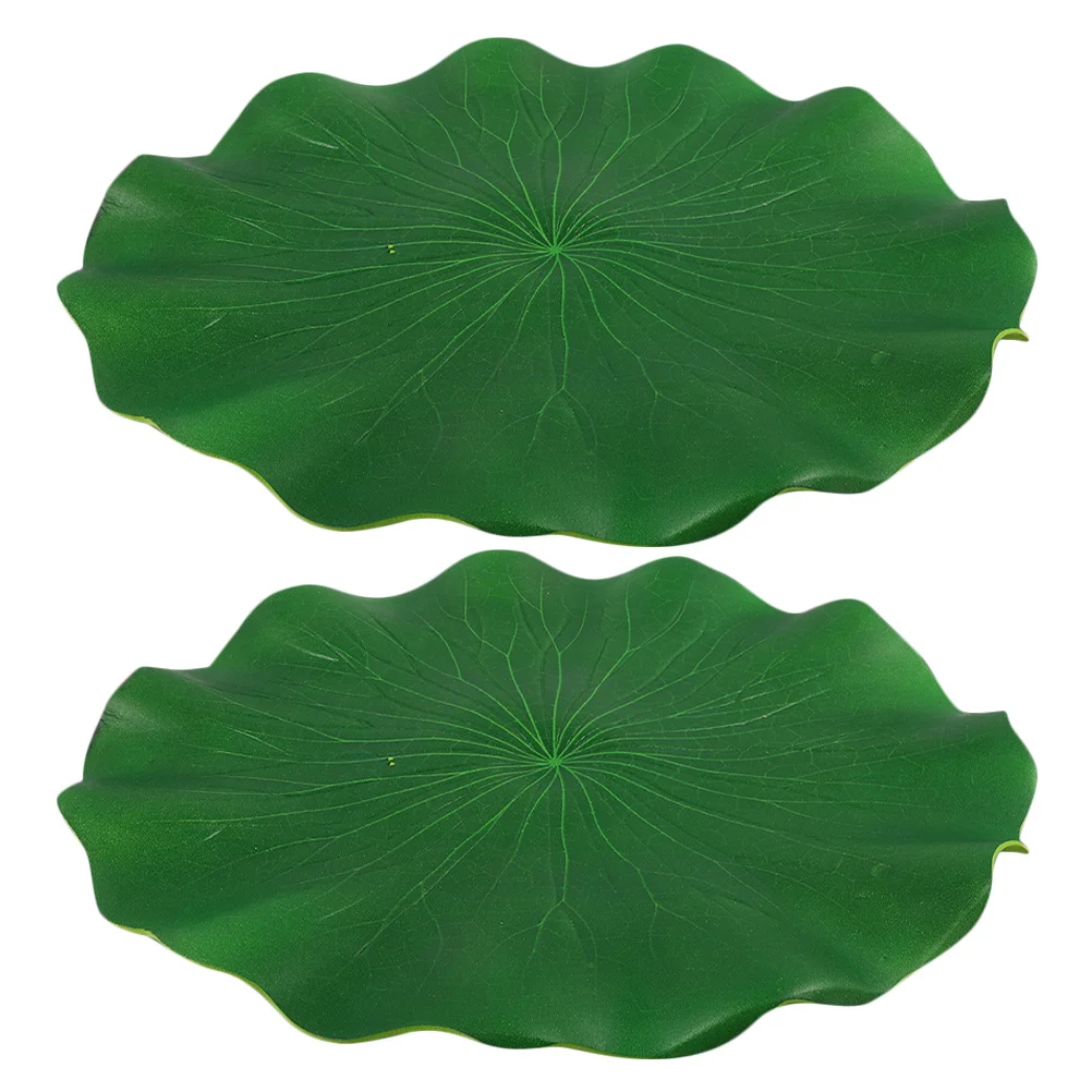 

2Pcs Eva Lotus-Leaves Artificial Floating Pond Decor Simulated Lotus-Leaf Ornaments Fish Tank Garden Decoration