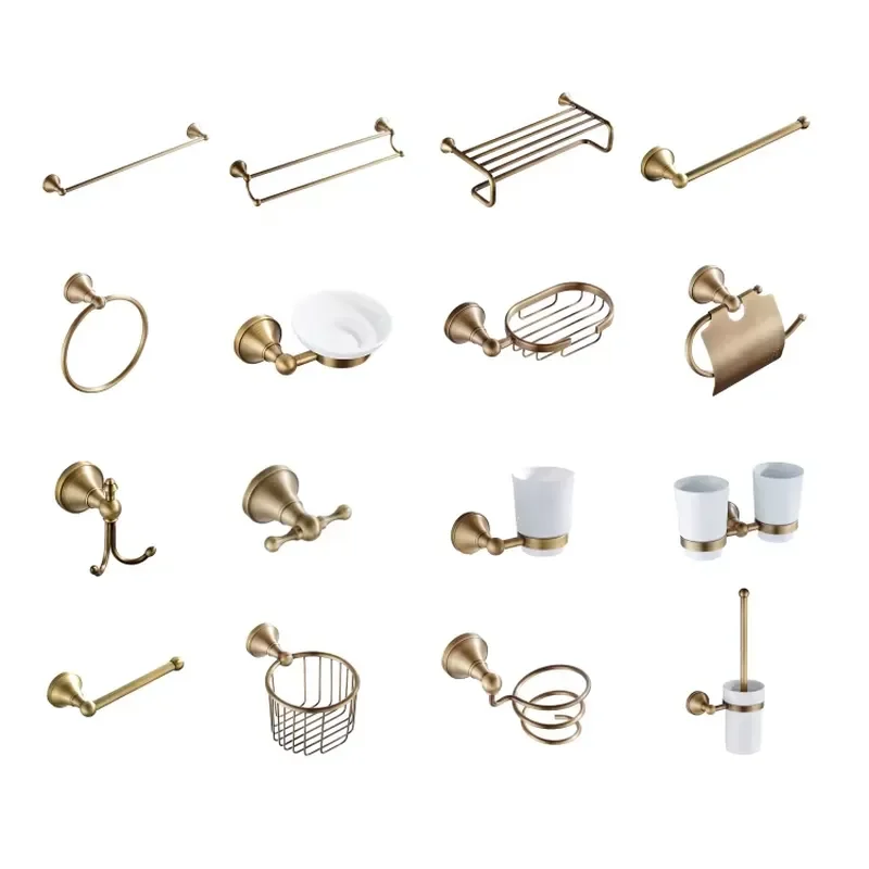 for   European Antique Bronze Bath Hardware Set Bathroom Accessories Series Towel Rack Tumbler Bracket