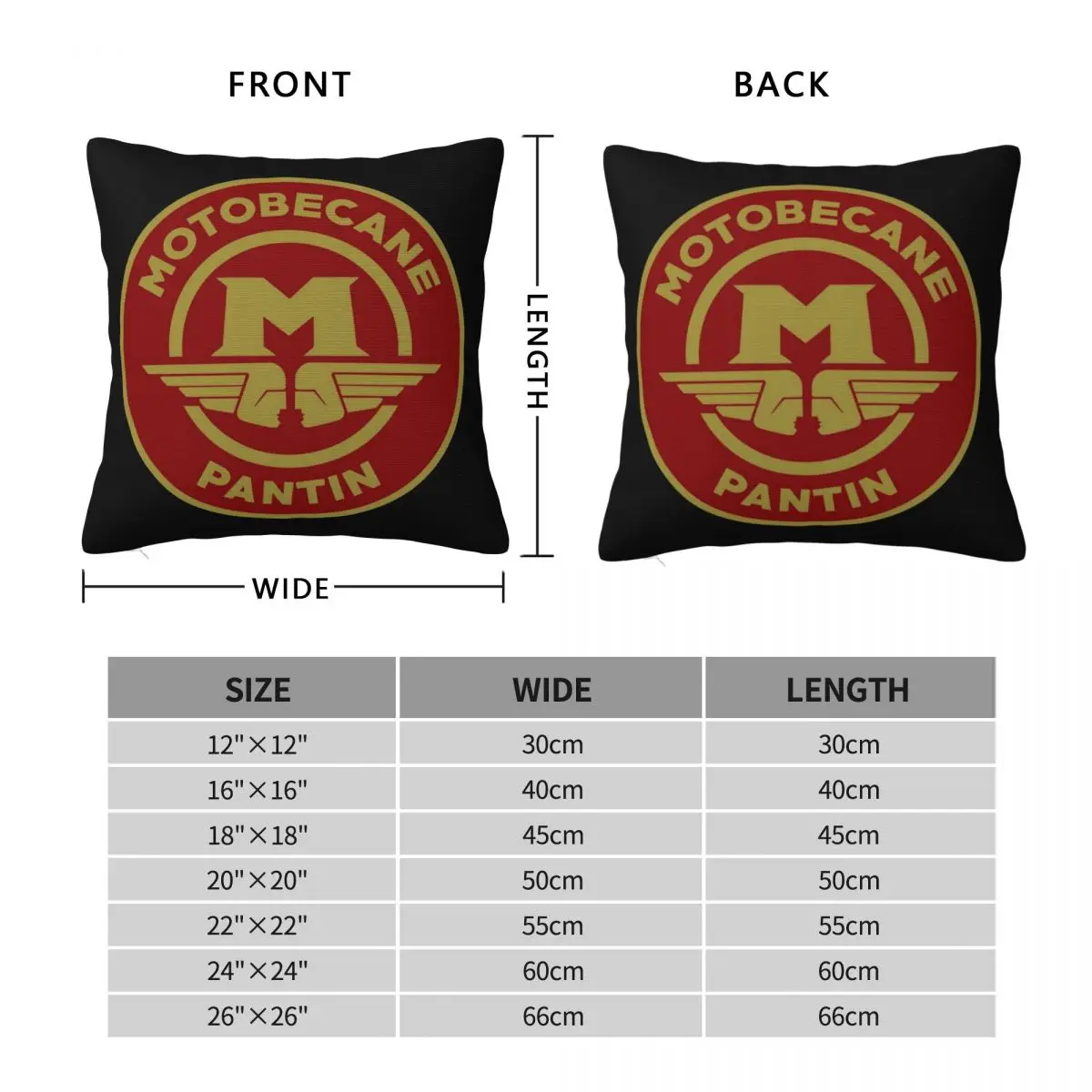 Motobecane Motorcycle Pantin Square Pillowcase Pillow Cover Polyester Cushion Zip Decorative Comfort Throw Pillow for Home Car