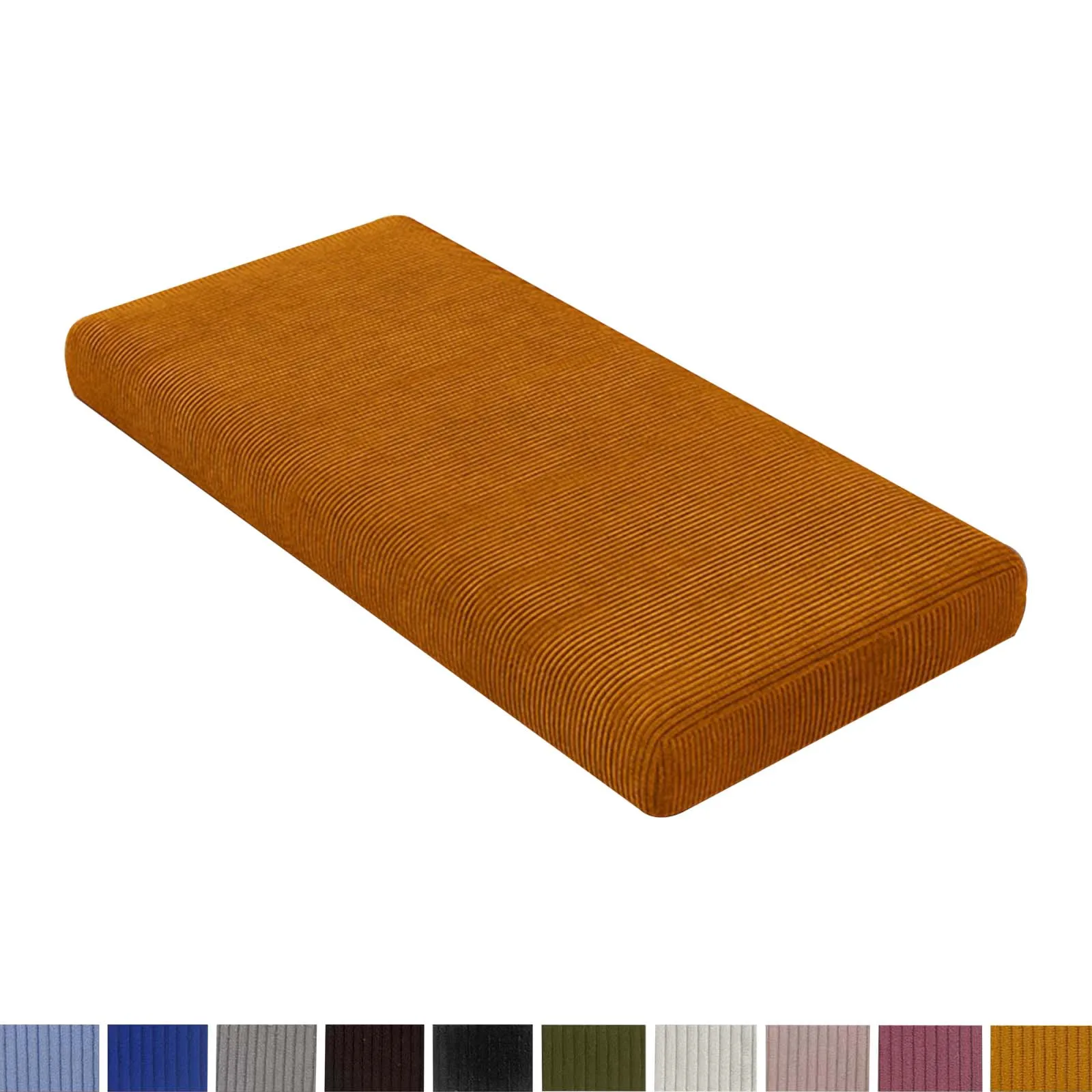Cojín de pana para muebles de patio con cremallera, cojines de asiento, cojín de asiento para terraza para asientos interiores y exteriores para banco/silla/ventana