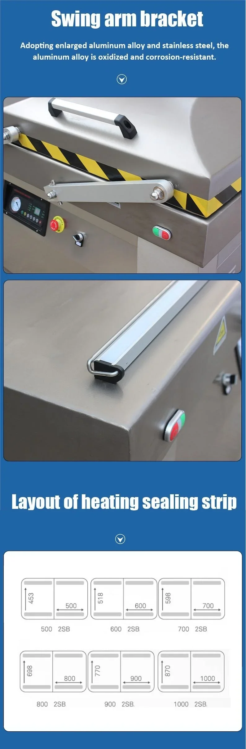 Commercial automatic vacuum packaging machine Multifunctional double chamber food vacuum packaging