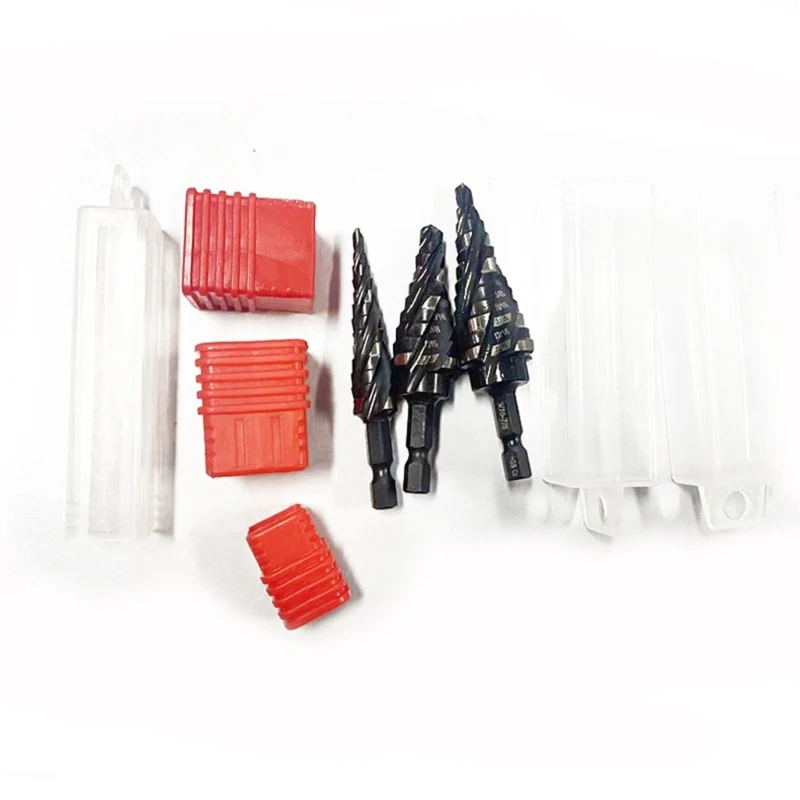 Conjunto brocas passo grau industrial, 3 peças, impacto haste 1/4 polegadas, aço velocidade,