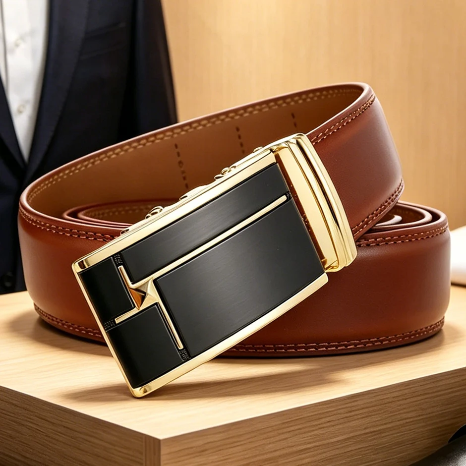 Designer Belts Men High Quality Casual Cowboy Belts for Jeans Alloy Automatic Buckle Genuine Leather Luxury Straps Male B324