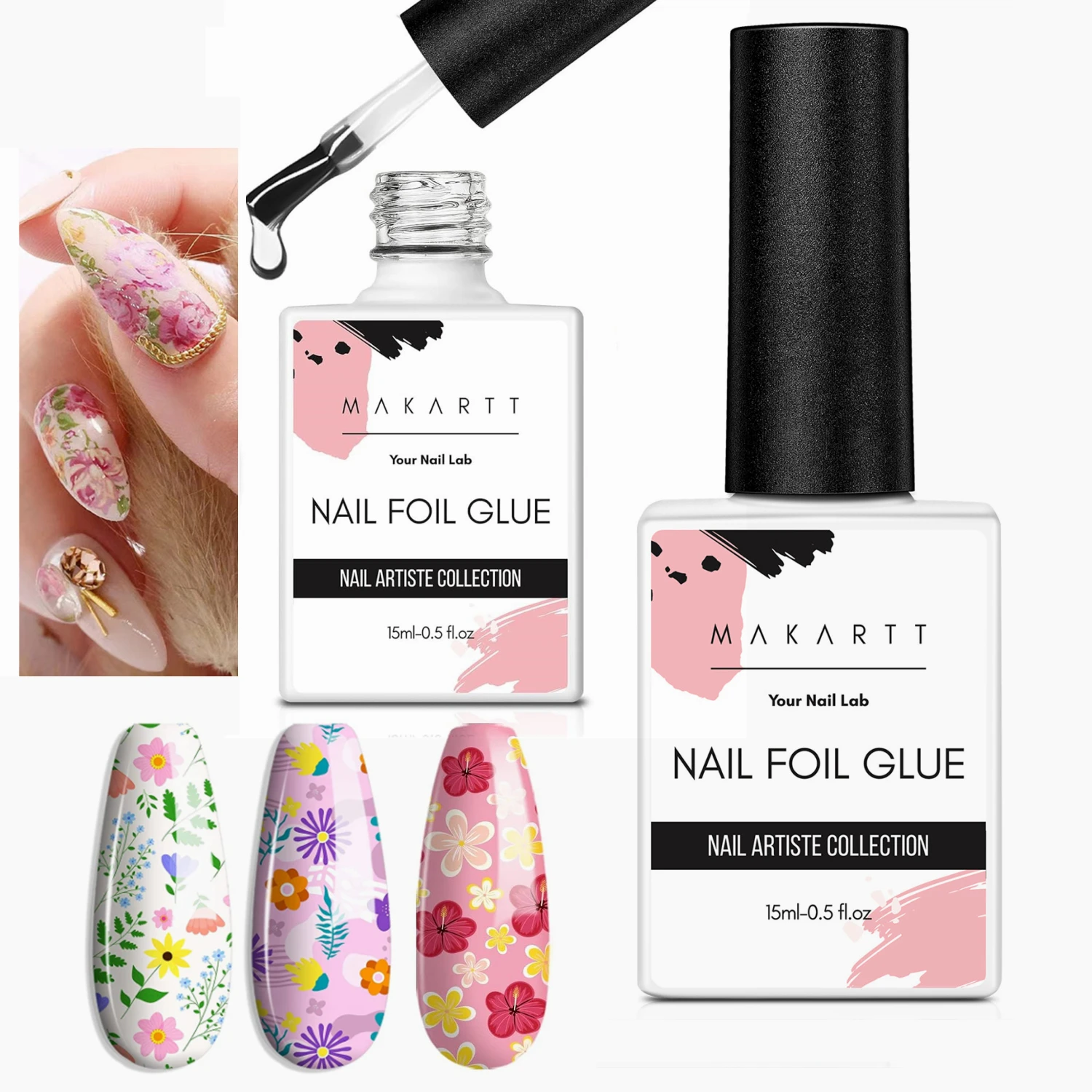 

Nail Foil Glue Gel for Foil Art Stickers Strong Adhesion Nail Transfer Available Soak Off LED Lamp Required Tips Manicure