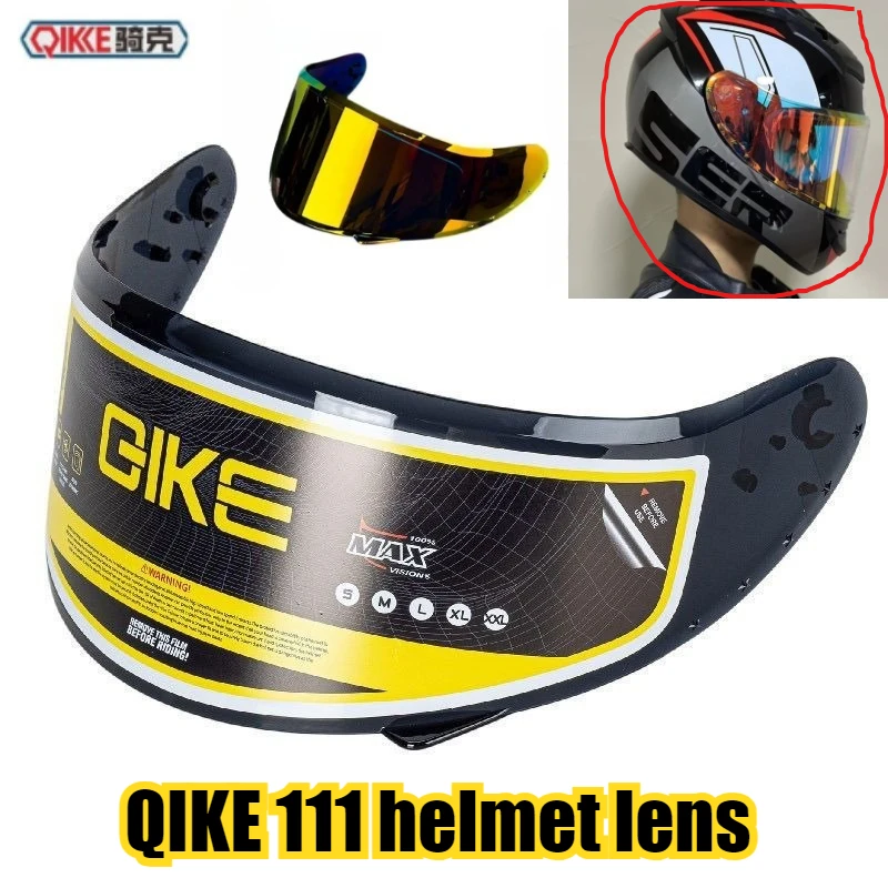 Motorcycle Helmet Lens Visor for QIKE 111 Motorcycle Helmet Anti-UV Wind Shield Motorcycle cascos Replacement Accessories