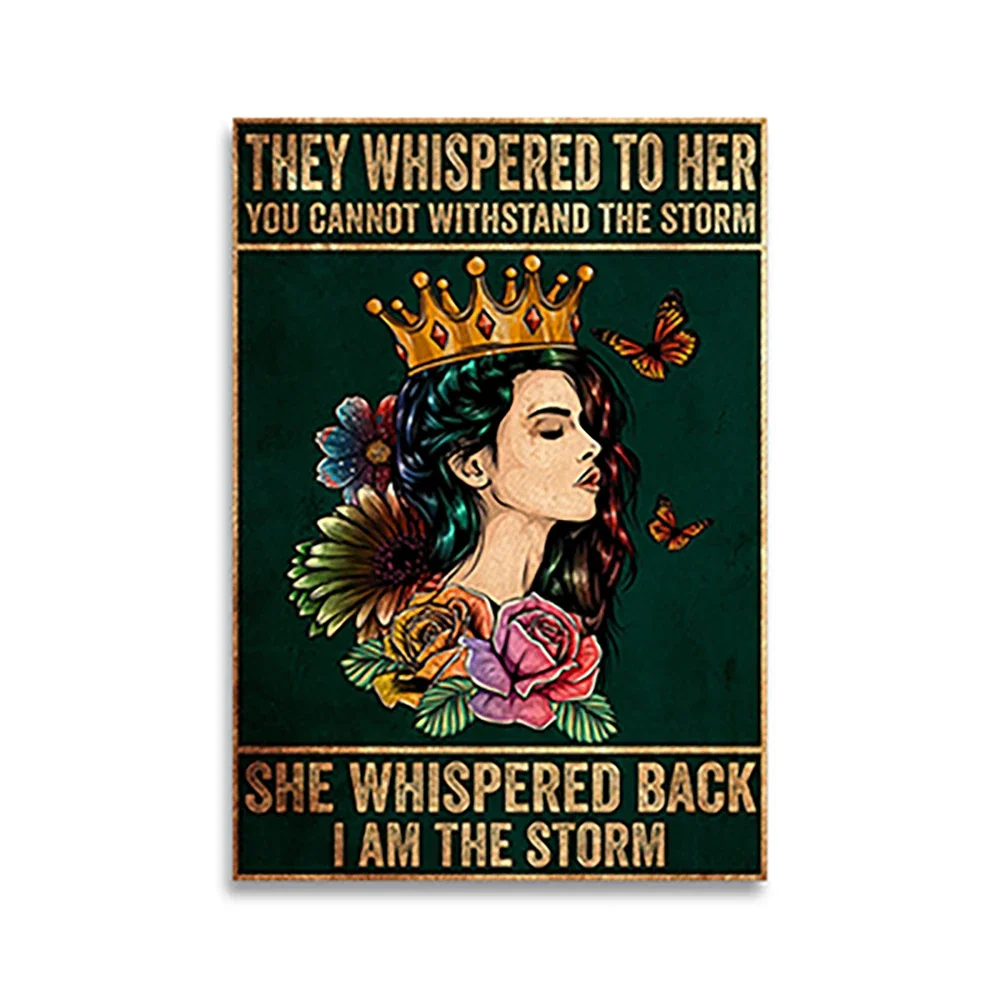 They Whispered To Her You Can't With Stand The Storm Butterfly And Women Uplifting Encouragement Positive Inspirational Wall Art