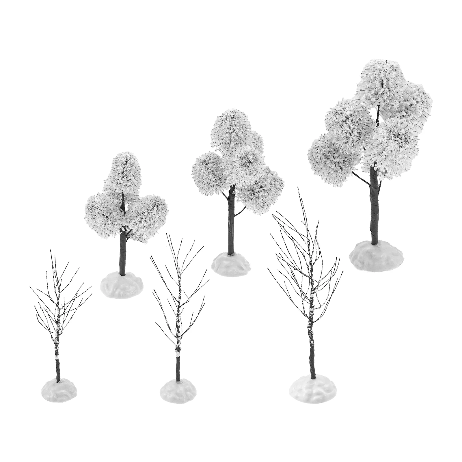 6pcs Model Mini Trees Holiday Branch Artificial Village Displays Miniature Tree for House Garden Festival Decorations 13/15/18cm