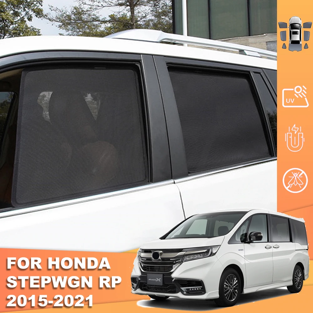 For Honda Step Wgn RP 2015-2022 Stepwgn Magnetic Car Sunshade Shield Front Windshield Curtain Rear Side Baby Window Sun Shade