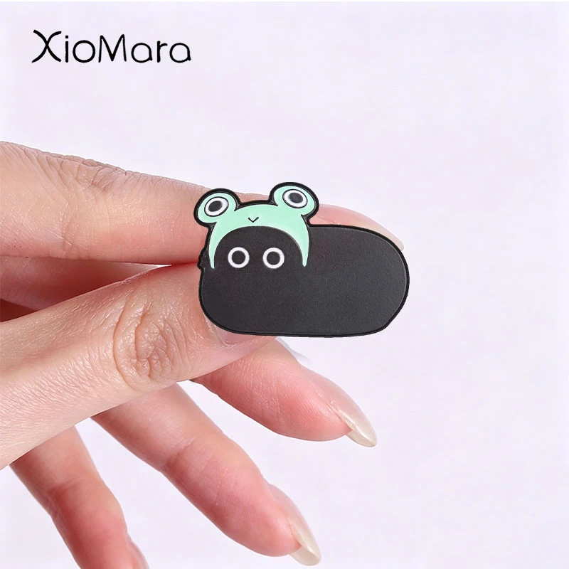 Cute Cartoon Black Cat Enamel Pins Frog Hat And Yellow Boot Metal Brooches Fashion Lapel Badge Backpack Clothes Jewelry Gift