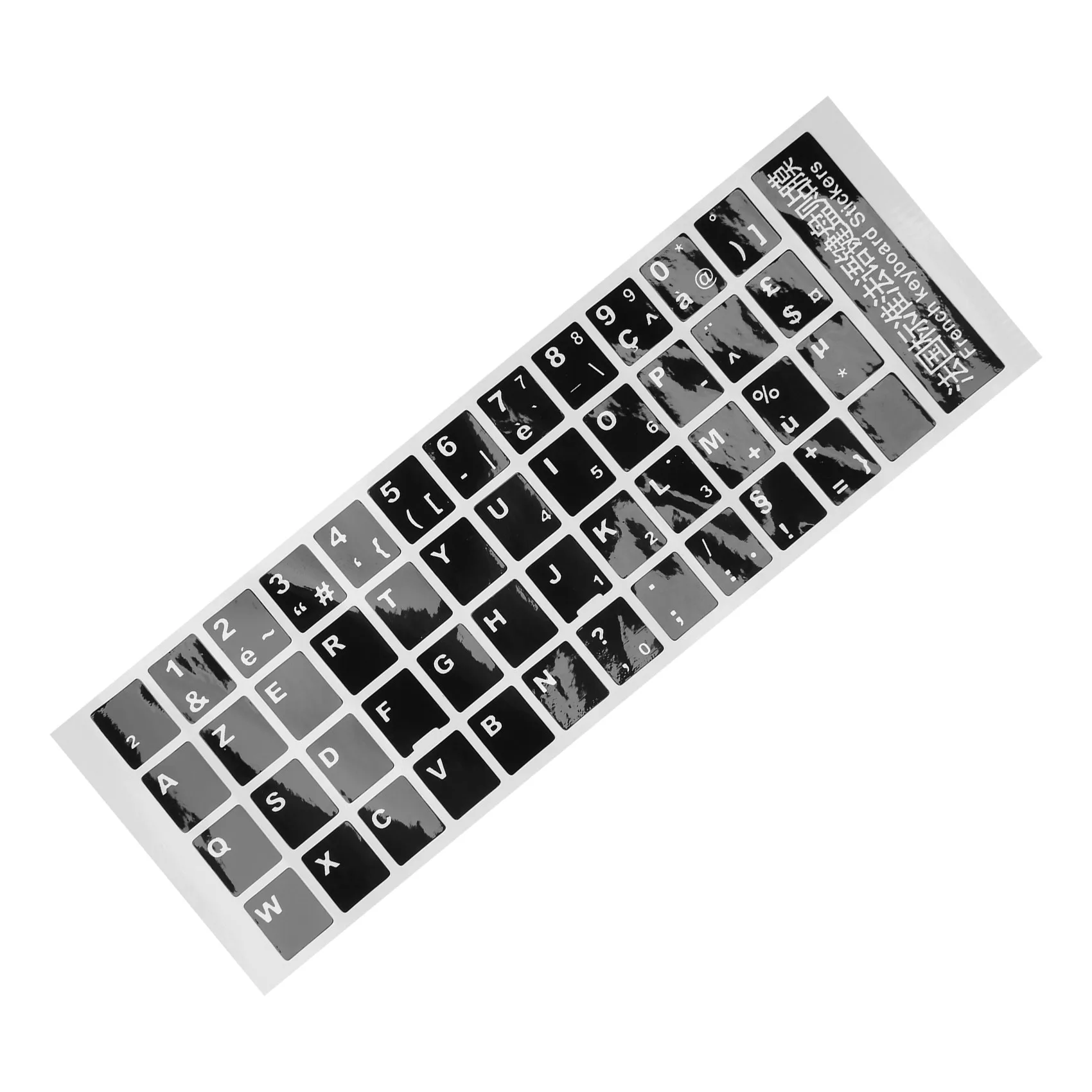 T80C White Letters French Azerty Keyboard Sticker Cover Black for Laptop PC