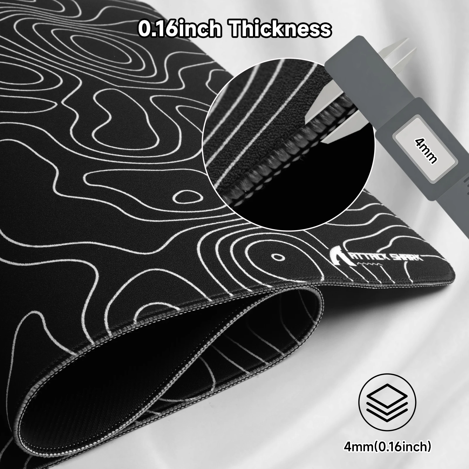 ATTACK SHARK CM02PRO Large Gaming Mouse Pad, Water Resistant Coating Large Mouse Mat, Fine Sand-Like Texture Surface view 6